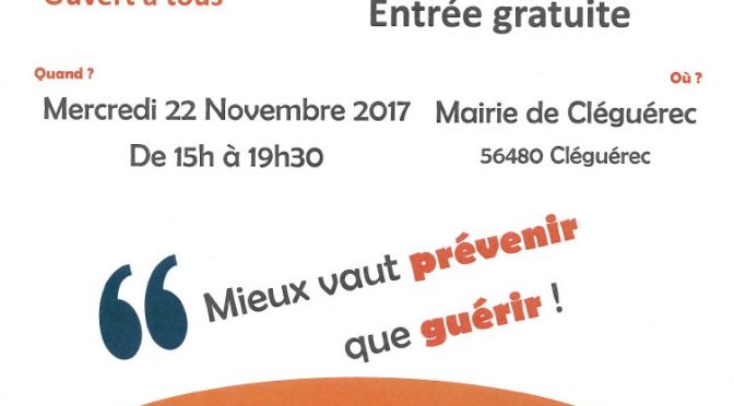 Mer. 22 Nov. | Journée Prévention | Gratuit